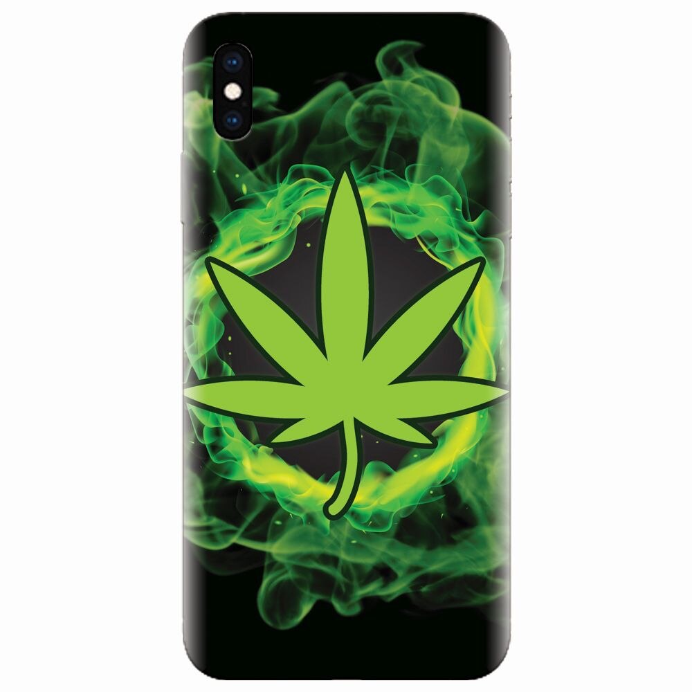 Husa silicon pentru Apple Iphone XS Max, GreenFlames