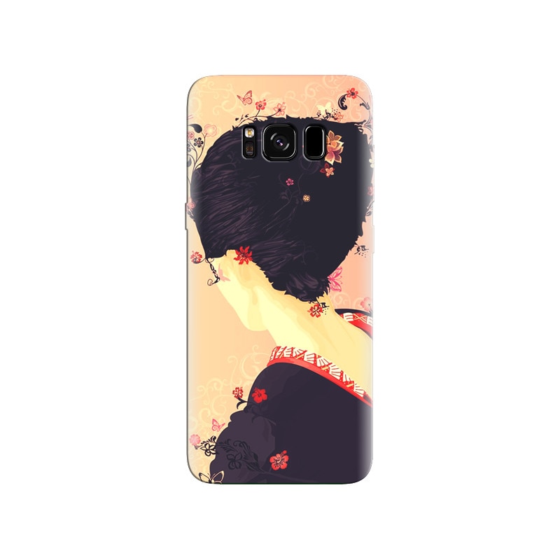Husa Samsung S8 Plus Japanese Geisha Illustration Cherry Blossom