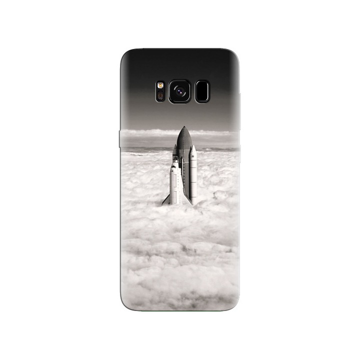 Силиконов калъф, съвместим с модел Samsung Galaxy S8 Plus - NASA Space Shuttle Plane In Cloud
