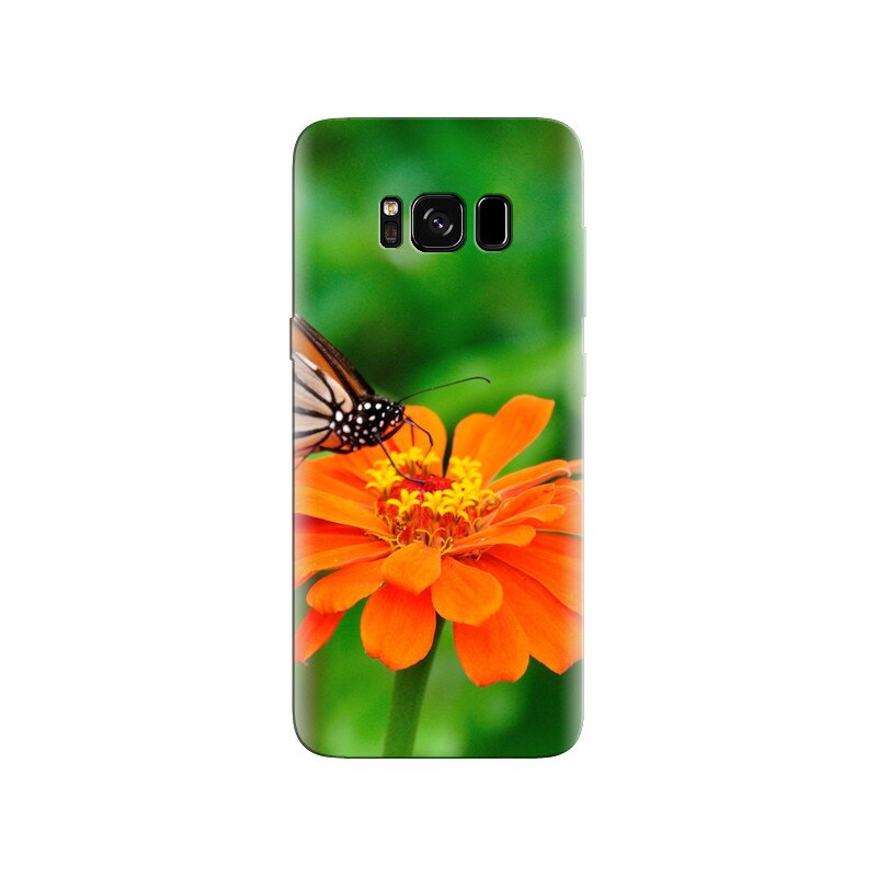 Husa Samsung S8 Orange Butterfly On Flower