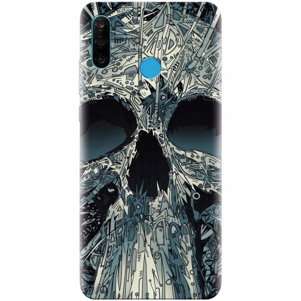 Husa silicon pentru Huawei P30 Lite, Abstract Skull Artwork Illustration