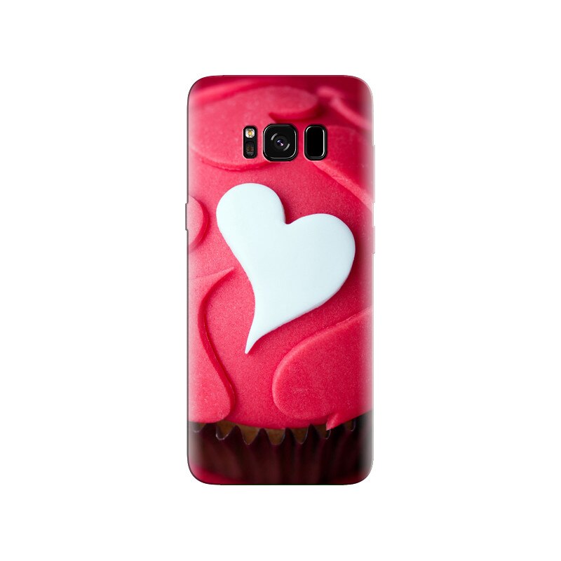 Husa Samsung S8 Plus Pink Cupcake White Heart Valentines Day