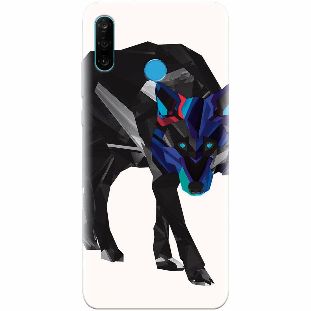 Husa silicon pentru Huawei P30 Lite, Abstract Wolf