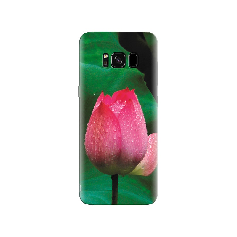 Husa Samsung S8 Pink Lotus Flower With Water Drop
