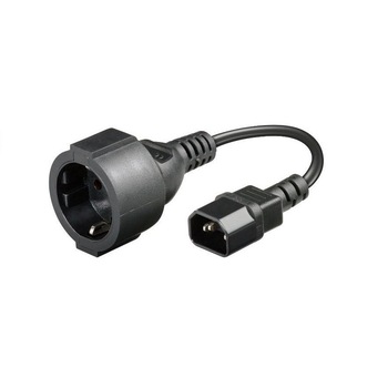 Cablu adaptor C14 tata - Schuko mama, 0.15 m, pentru UPS-uri Cablu adaptor C14 tata - Schuko mama, 0.15 m, pentru UPS-uri