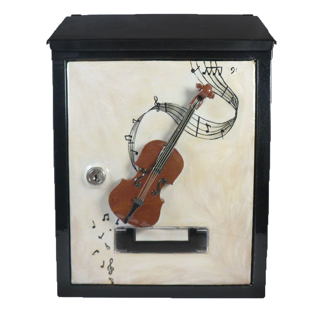 Cutie postala lucrata manual, pentru exterior din otel galvanizat, neagra 300x215x70 mm