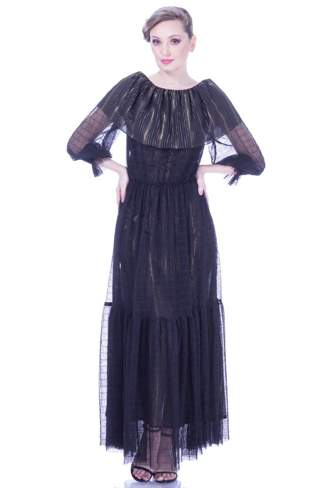 Rochie voal negru Liza Panait I-86E