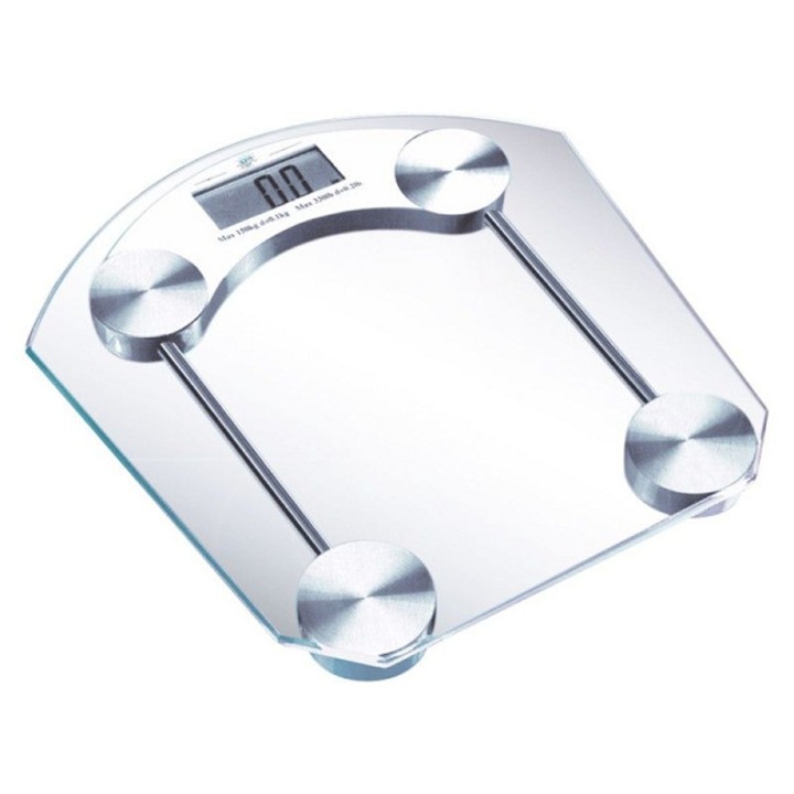 Дигитална везна за баня, 180 кг, стъклена платформа