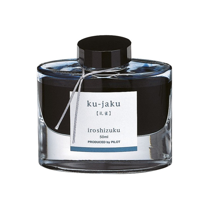 Cerneala Iroshizuku "Coada de paun", albastru