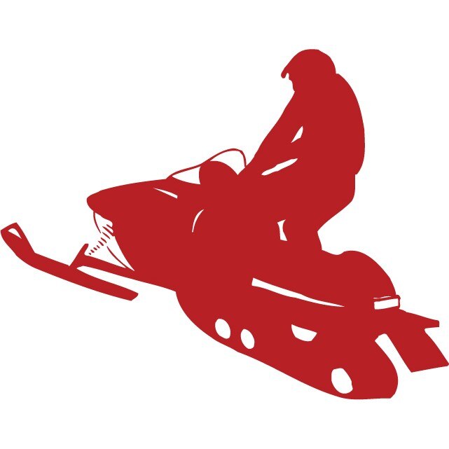 Snowmobile - Sticker Decorativ - Rosu Cardinal - 128 x 100 cm