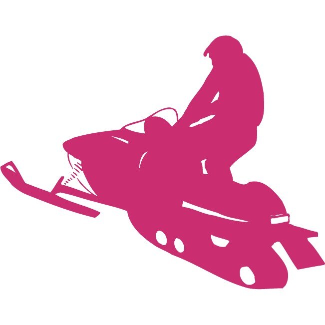 Snowmobile - Sticker Decorativ - Magenta - 96 x 75 cm