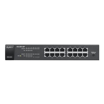 Switch ZyXEL ES1100-16P-EU0102F, 8 x 10/100 Mbps + 8 x PoE ports, Rackmount Switch ZyXEL ES1100-16P-EU0102F, 8 x 10/100 Mbps + 8 x PoE ports, Rackmount