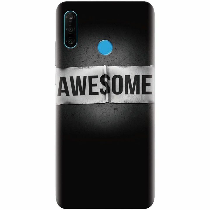 Силиконов кейс съвместим с Huawei P30 Lite, Awesome Label Dark