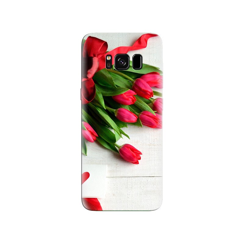 Husa Samsung S8 Tulips On Wooden Background