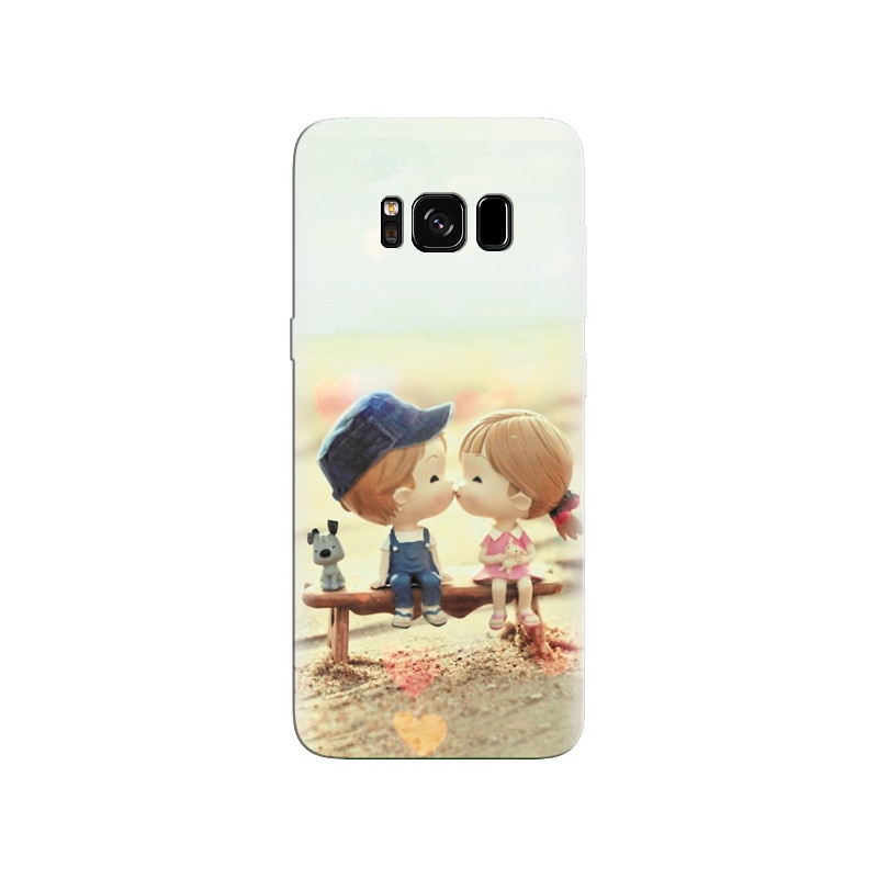 Husa Samsung S8 Two Lovely Couple Cartoon Wallpaprs
