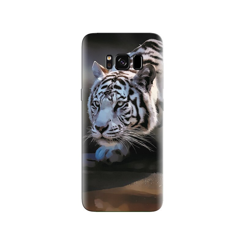 Husa Samsung S8 White Tiger Animal Real View Background