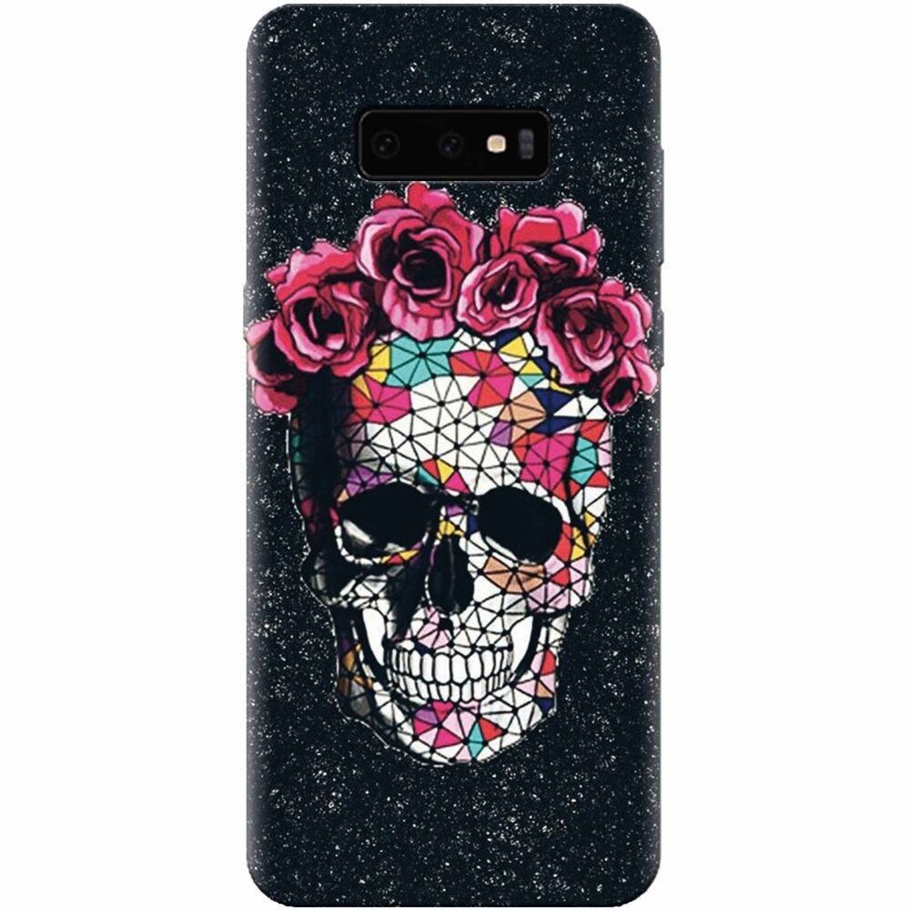 Husa silicon pentru Samsung Galaxy S10 Lite, Colorful Skull Roses Space