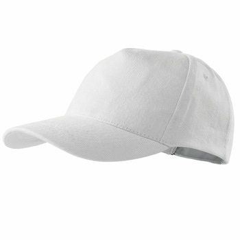 Sapca pentru adulti 5P, 100% Bumbac, Alb Sapca pentru adulti 5P, 100% Bumbac, Alb