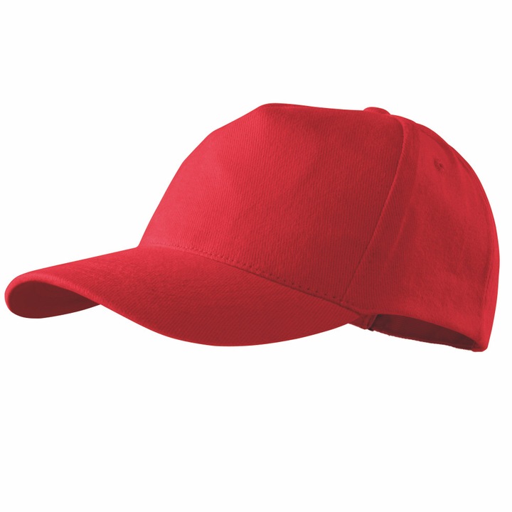 Sapca pentru adulti 5P, 100% Bumbac, Rosu