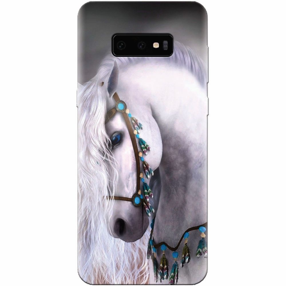 Husa silicon pentru Samsung Galaxy S10 Lite, White Horse