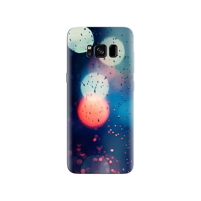 Husa Samsung S8 Plus Bokeh Blue Red City Lights Rain Drops Window