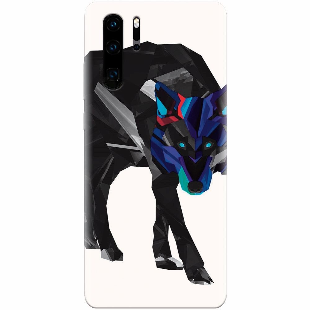 Husa silicon pentru Huawei P30 Pro, Abstract Wolf