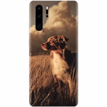 Husa silicon pentru Huawei P30 Pro, Alone Dog Animal In Grass Husa silicon pentru Huawei P30 Pro, Alone Dog Animal In Grass