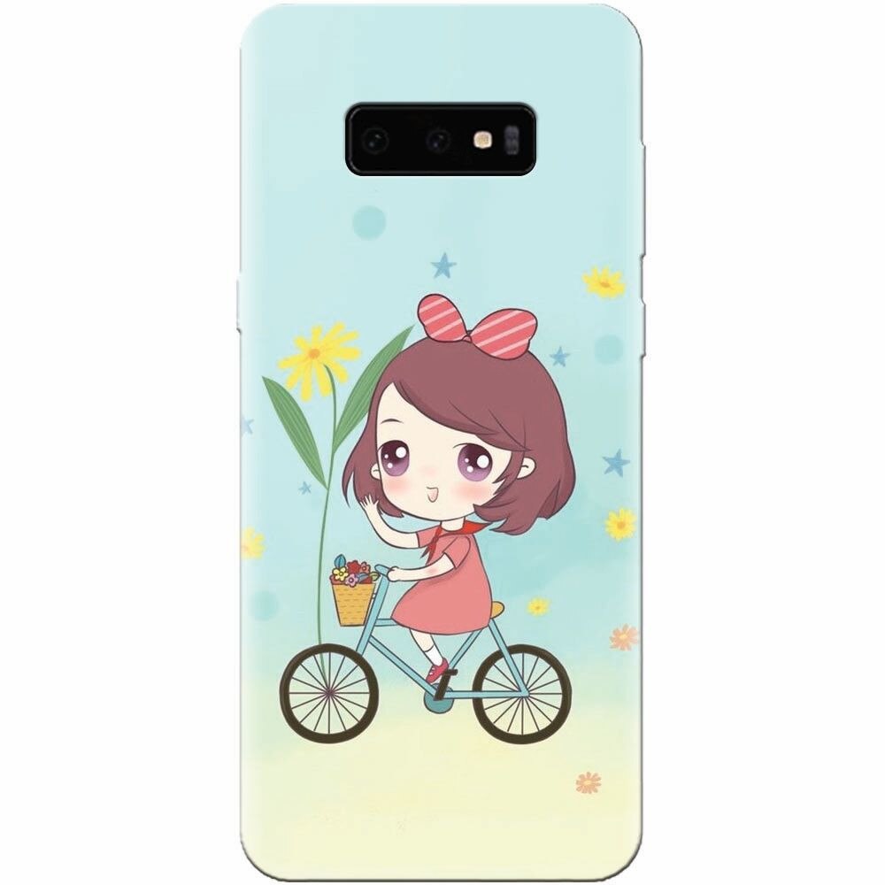 Husa silicon pentru Samsung Galaxy S10 Lite, Girl And Bike