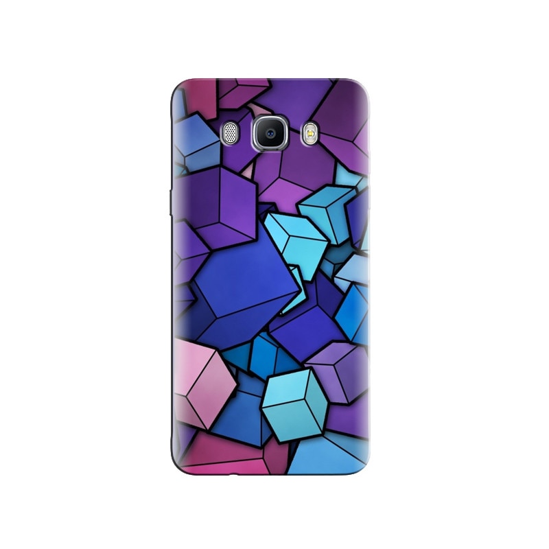 Husa Samsung J5 2016 Abstract Blue Cyan Purple Cubes