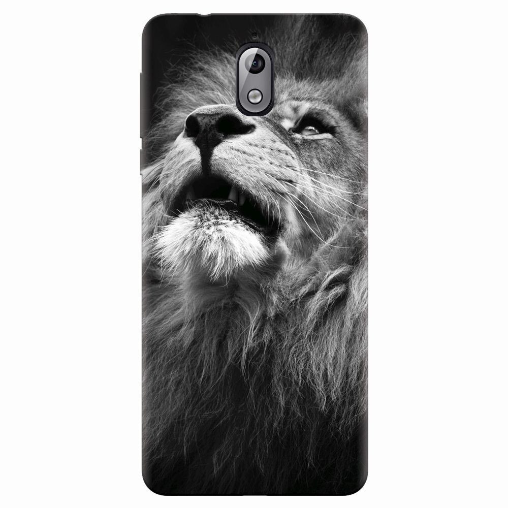 Husa silicon pentru Nokia 3.1, Majestic Lion Portrait