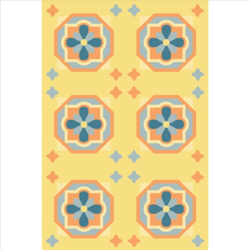 Set stickere autocolante faianta decorativa 20cm x 30cm, model decorativ galben 1