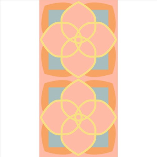 Set stickere autocolante faianta decorativa 20cm x 40cm model decorativ portocaliu 1