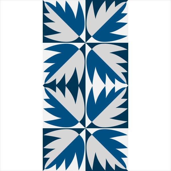 Set stickere autocolante faianta decorativa 20cm x 40cm model decorativ nuante de albastru 2