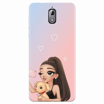 Husa silicon pentru Nokia 3.1, Selfie With Sweet Dog Husa silicon pentru Nokia 3.1, Selfie With Sweet Dog