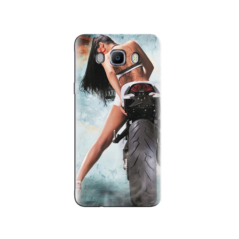 Husa Samsung J5 2016 Backless Hot Girl Riding Bike Cool