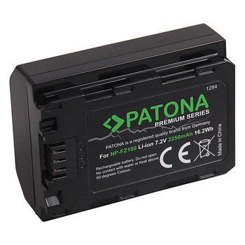 Acumulator PATONA Premium tip SONY NP-FZ100 A7 III A7M3 ALPHA 7 III A7 R III A7RM3 7 R III A9 Acumulator PATONA Premium tip SONY NP-FZ100 A7 III A7M3 ALPHA 7 III A7 R III A7RM3 7 R III A9