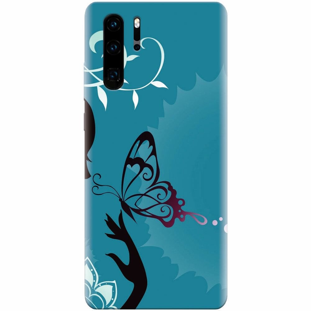 Husa silicon pentru Huawei P30 Pro, Blue Butterfly