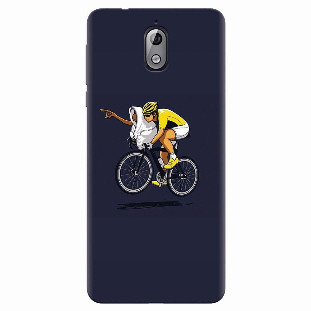Husa silicon pentru Nokia 3.1, ET Riding Bike Funny Illustration