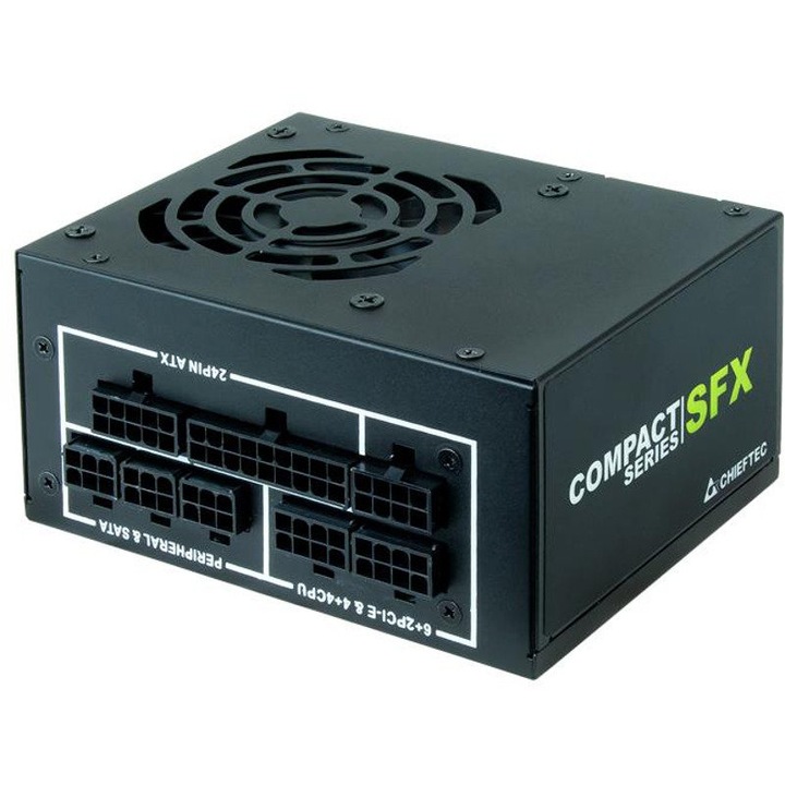Sursa Chieftec CSN-550C, 550 real, SFX, include bracket ATX, modulara, fan 8cm, certificare 80PLUS Gold, 1x CPU 8, 2x PCI-E 6+2, 4x SATA