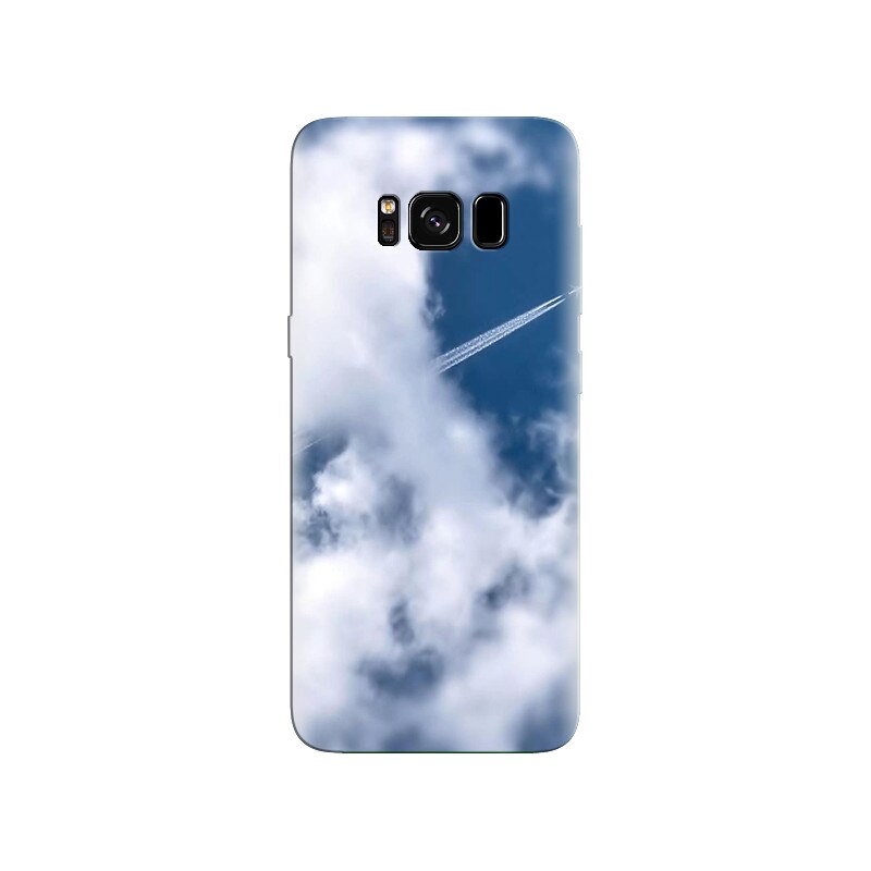 Husa Samsung S8 Flying Airplane Smoke Trail Clouds