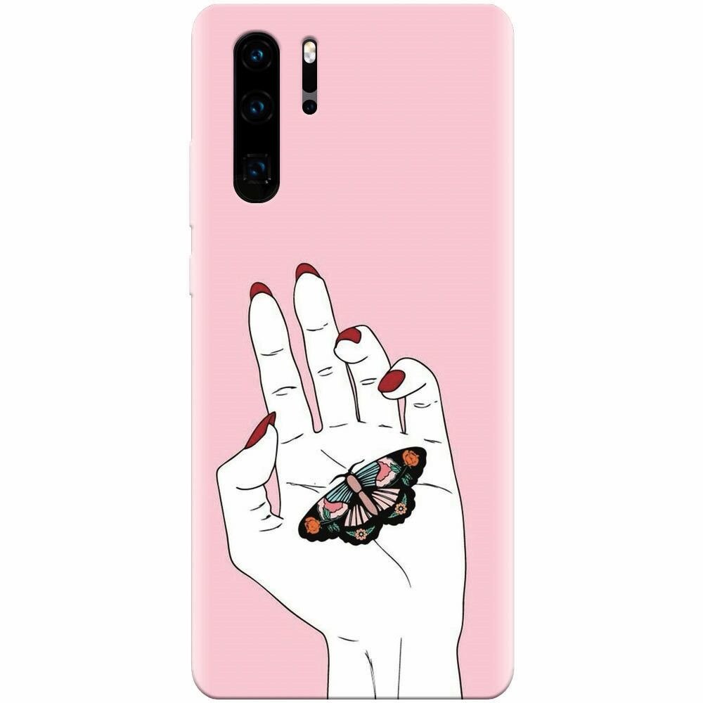 Husa silicon pentru Huawei P30 Pro, Butterfly In Hand