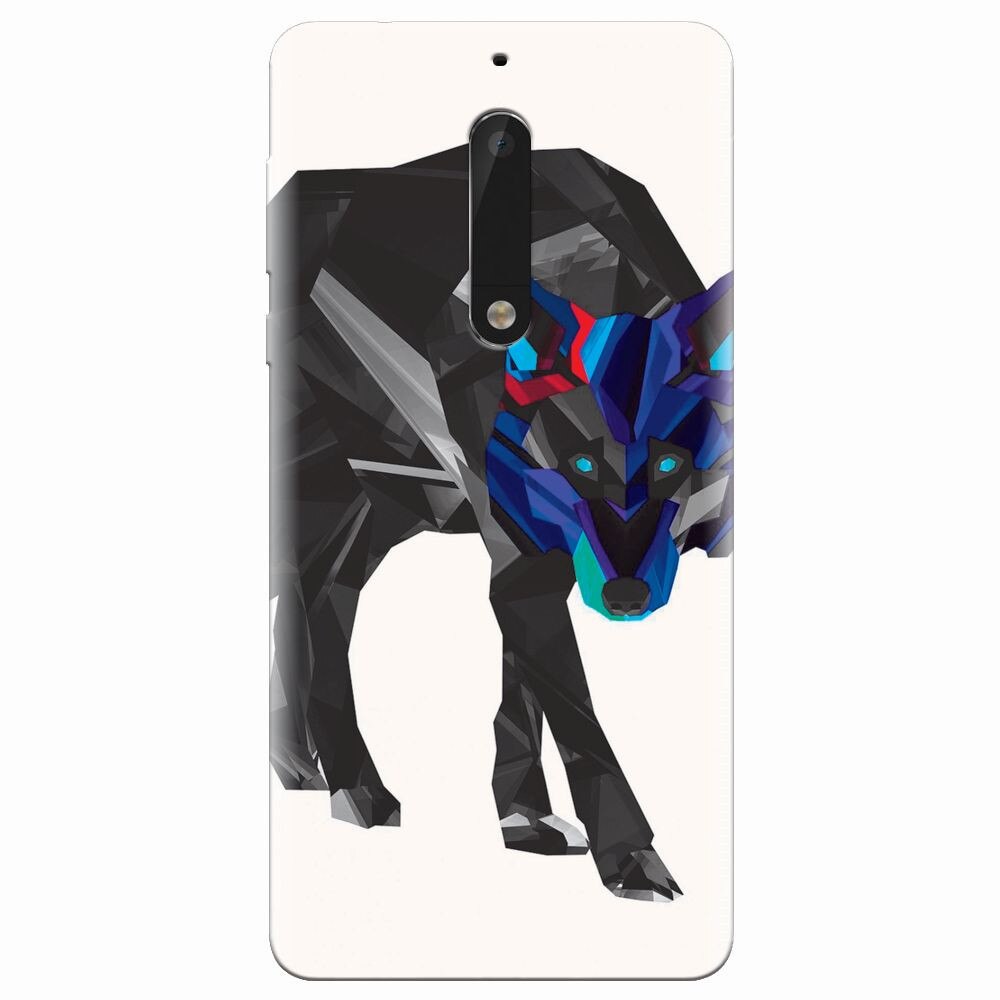 Husa silicon pentru Nokia 5, Abstract Wolf
