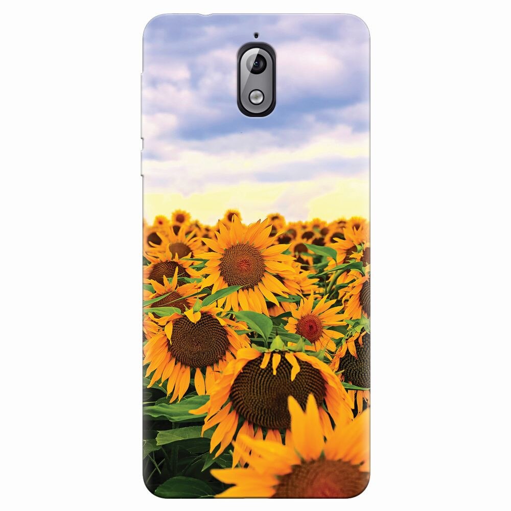 Husa silicon pentru Nokia 3.1, Sunflowers