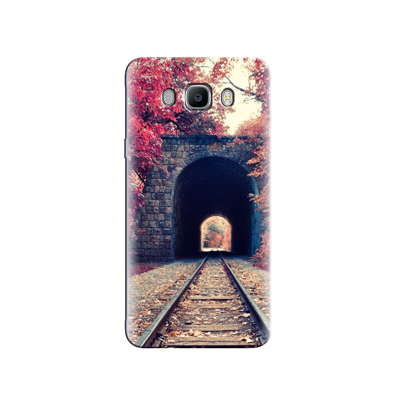 Husa Samsung J5 2016 Autumn Train Tunnel Red Leaves