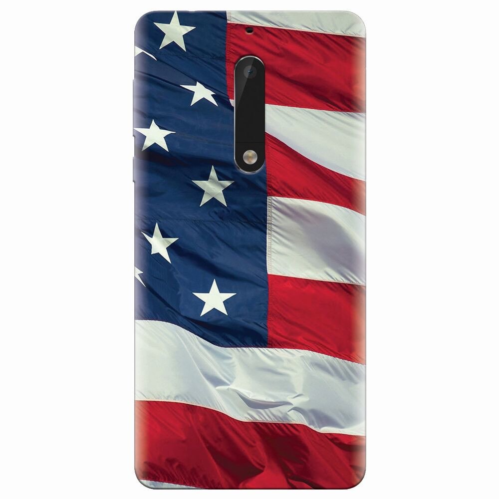 Husa silicon pentru Nokia 5, American Flag Illustration