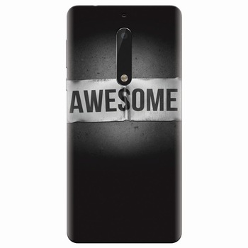 Husa silicon pentru Nokia 5, Awesome Label Dark Husa silicon pentru Nokia 5, Awesome Label Dark