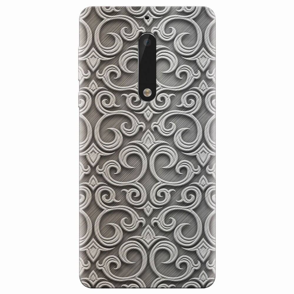 Husa silicon pentru Nokia 5, Baroque Silver Pattern