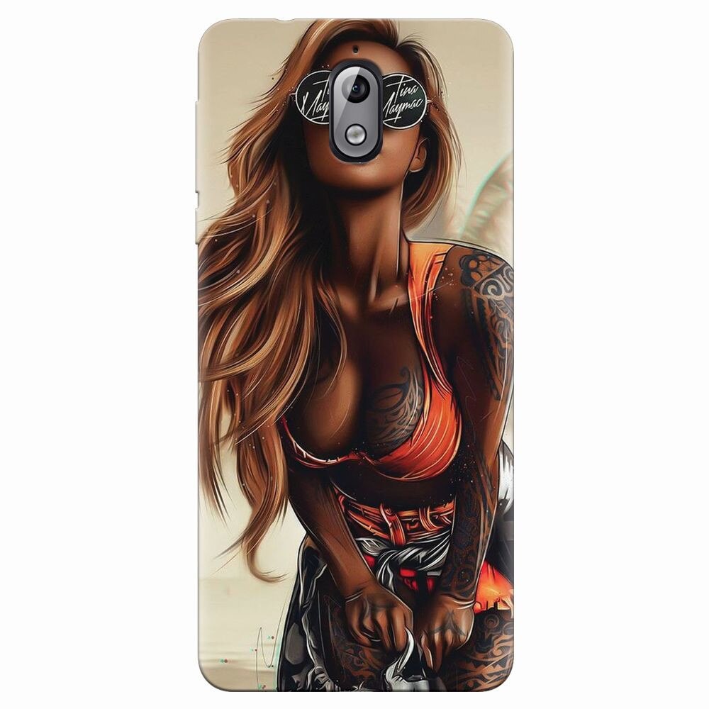 Husa silicon pentru Nokia 3.1, Tattoed Girl