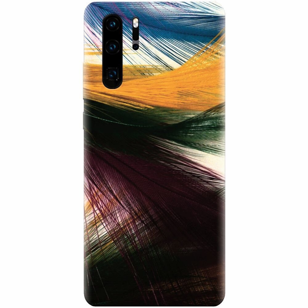 Husa silicon pentru Huawei P30 Pro, Colorful Peacock Feathers