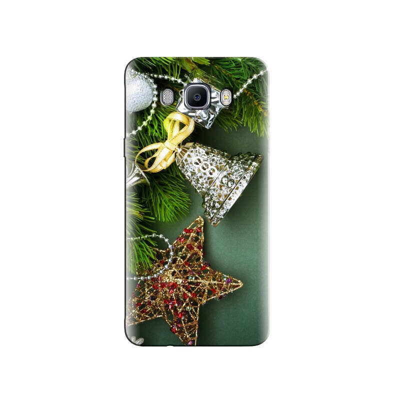 Husa Samsung J5 2016 Holiday Stars Bells Ornaments Background